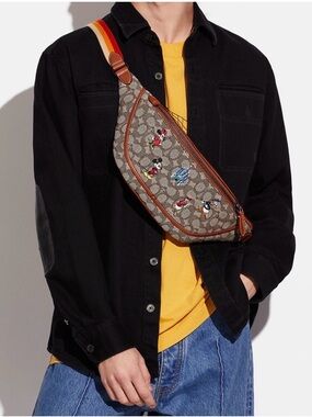 Disney X Coach 50th Anniversary Belt Bag Signature Textile Jacquard NEW
